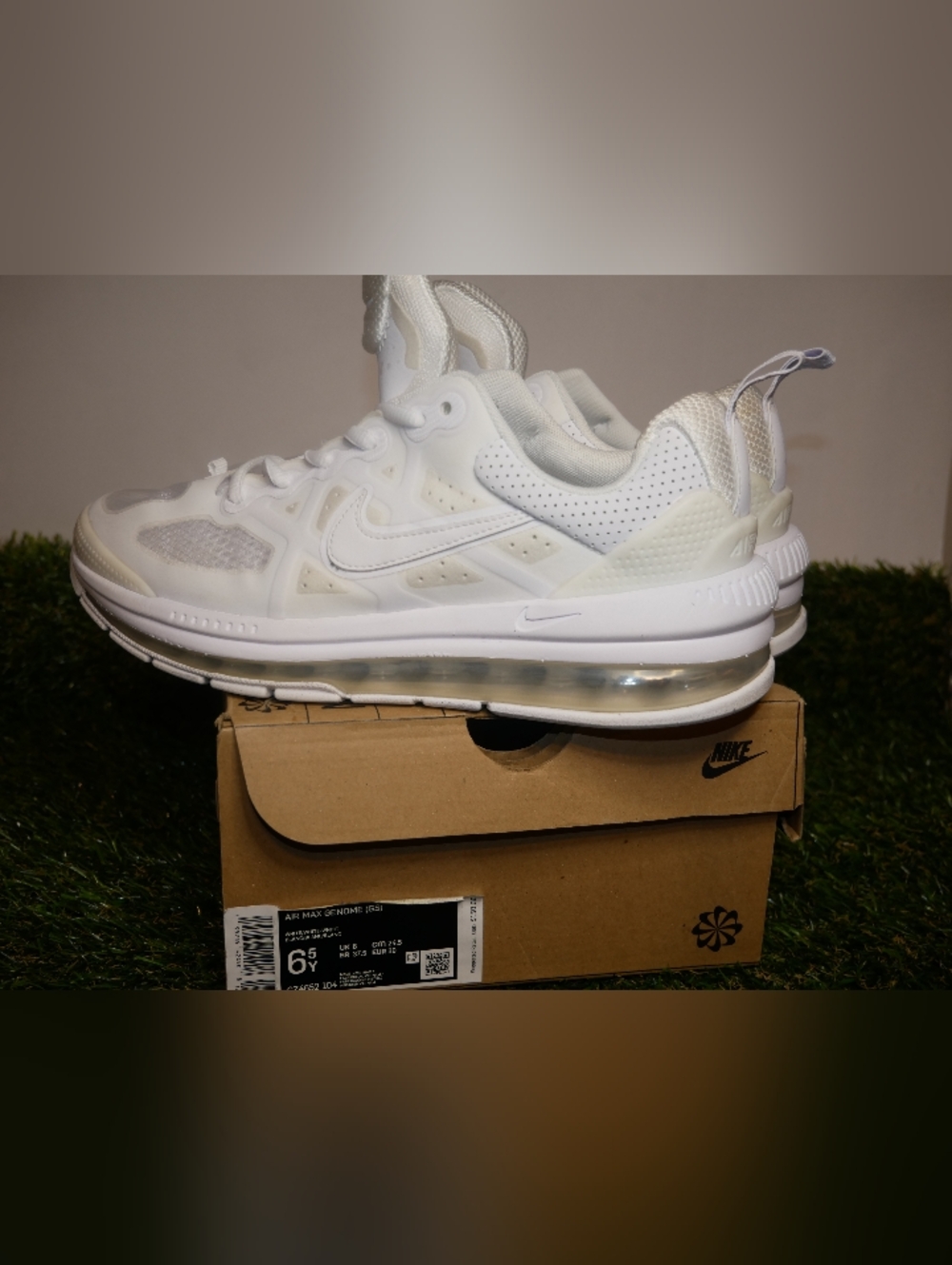 Nike Kids White and Cream Air-Cushioned Sneakers